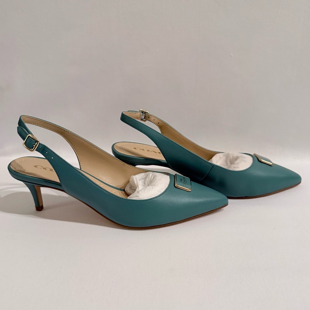 NWT Coach Jillian Slingback Coach lady’s shoes Blue/Green Size 7B True to size - Picture 9 of 11